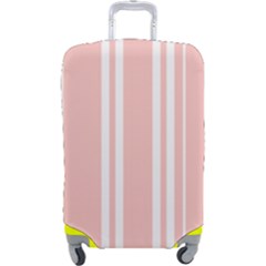 Bandes Blanc/rose Clair Luggage Cover (large)