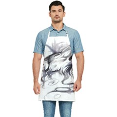 Tattoo-ink-flash-drawing-wolf Kitchen Apron
