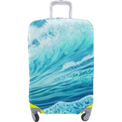Blue Ocean Wave Watercolor Ii Luggage Cover (large)