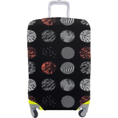 Black And Multicolored Polka Dot Artwork Digital Art Luggage Cover (large)