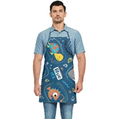 Seamless-pattern-vector-submarine-with-sea-animals-cartoon Kitchen Apron