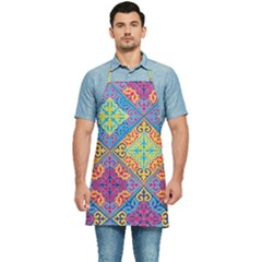 Colorful Flora Flora Kazakh Pattern Kitchen Apron