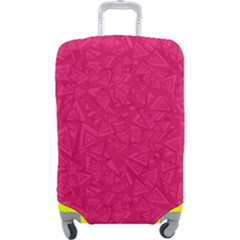 Pink Abstract Crimson Triangle Luggage Cover (large)