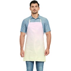 Pink Lace To Cream Yellow Linear Gradient Kitchen Apron