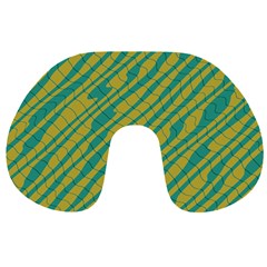 Blue Yellow Waves Travel Neck Pillow