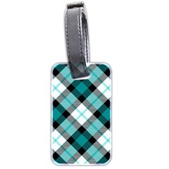 Smart Plaid Teal Luggage Tags (two Sides)