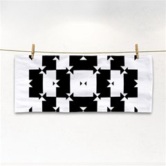 Black And White Check Pattern Hand Towel