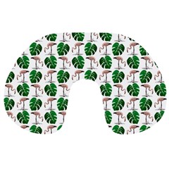 Flamingo Leaf Patttern Travel Neck Pillows