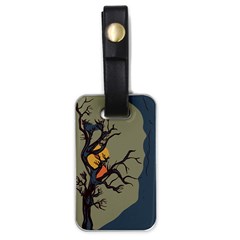 Art Drawing Abstract Blue Yellow Luggage Tags (one Side) 