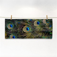 Peacock Tail Feathers Close Up Hand Towel