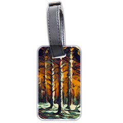 Forest Woods Trees Night Shadows Luggage Tag (two Sides)