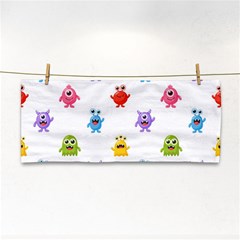 Seamless Pattern Cute Funny Monster Cartoon Isolated White Background Hand Towel