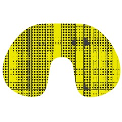 Black Yellow Punk Plaid Travel Neck Pillow