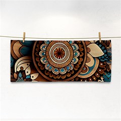 Bohemian Flair In Blue And Earthtones Hand Towel