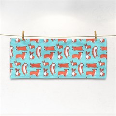Corgis On Teal Hand Towel