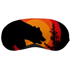 Forest Bear Silhouette Sunset Sleep Mask
