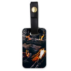 Wood Fire Camping Forest On Luggage Tag (one Side)