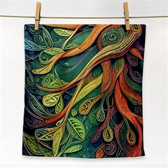 Outdoors Night Setting Scene Forest Woods Light Moonlight Nature Wilderness Leaves Branches Abstract Face Towel
