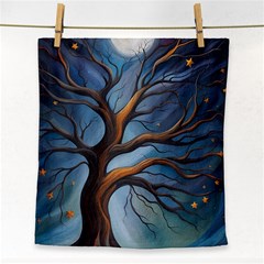Tree Branches Mystical Moon Expressionist Oil Painting Acrylic Painting Abstract Nature Moonlight Ni Face Towel