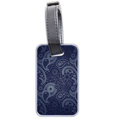 Blue Paisley Texture, Blue Paisley Ornament Luggage Tag (two Sides)