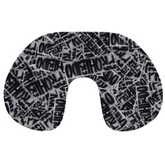Rebel Life: Typography Black And White Pattern Travel Neck Pillow
