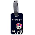 Personalized Name flowers skull bones  Luggage Tag (two sides) Luggage Tag (two sides) Front