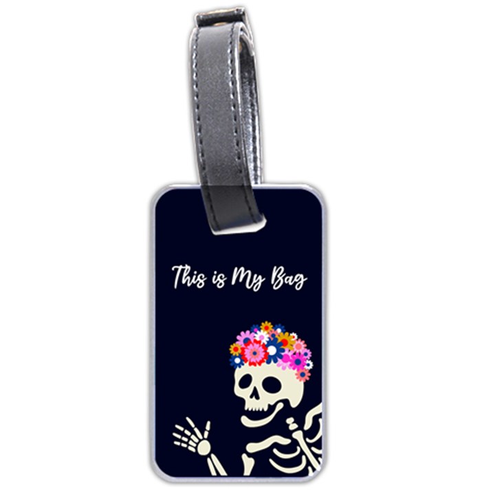Personalized Name flowers skull bones  Luggage Tag (two sides) Luggage Tag (two sides)