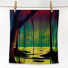 Nature Swamp Water Sunset Spooky Night Reflections Bayou Lake Face Towel